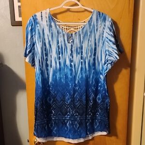 Blue Tie-Dye Women's Top